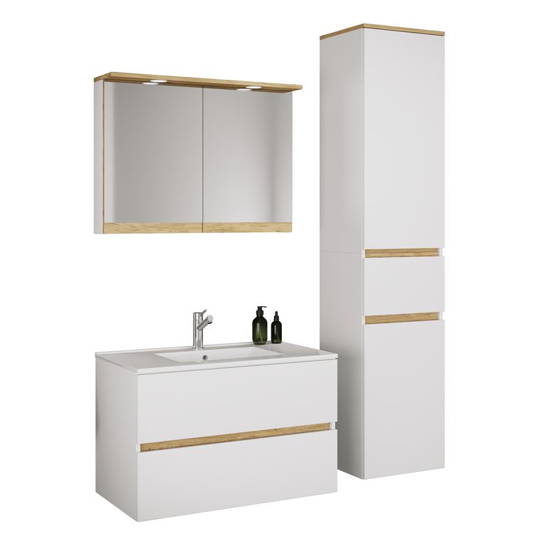 Produktbild: 4 tlg. Badm&ouml;bel-Set mit Waschbecken Cosila-I 81 cm