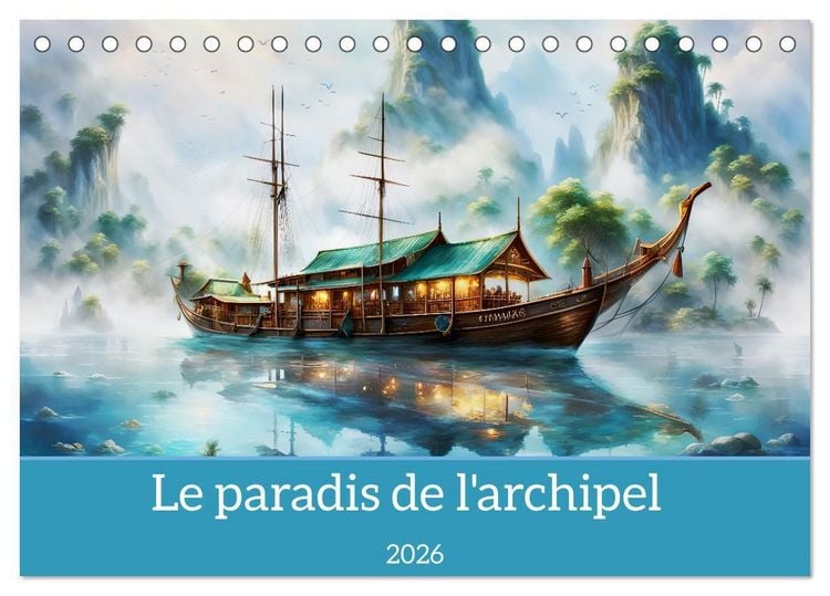 Produktbild: Le paradis de l'archipel (Calendrier de bureau 2026 DIN A5 vertical), CALVENDO calendrier mensuel