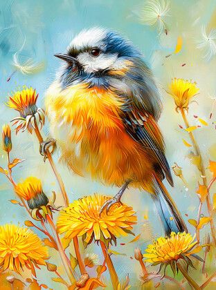 Produktbild: CALVENDO Puzzle Einheimischer Singvogel Eurasische Blaumeise Malerei | 2000 Teile Lege-Gr&ouml;&szlig;e 90x67cm Foto-Puzzle f&uuml;r gl&uuml;ckliche Stunden