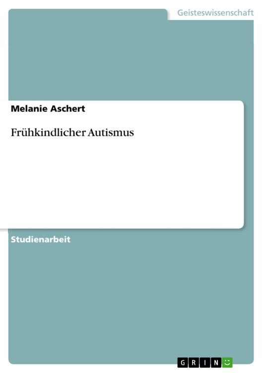 Produktbild: Fr&uuml;hkindlicher Autismus