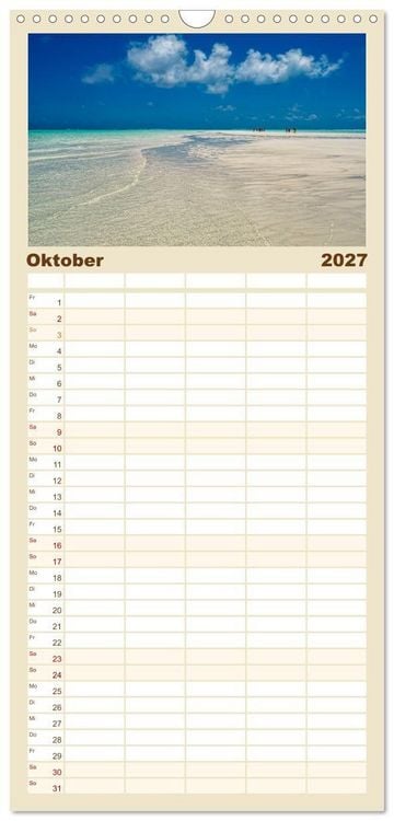 Produktbild: Familienplaner 2027 - Karibu Sansibar mit 5 Spalten (Wandkalender, 21 x 45 cm) CALVENDO