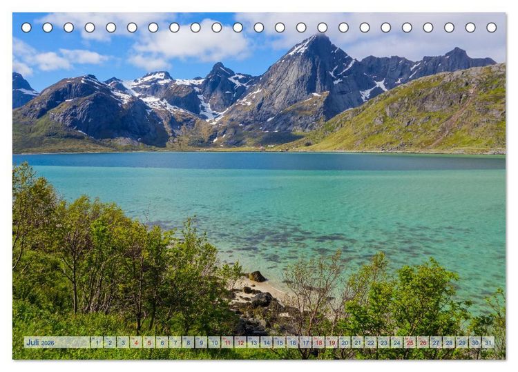 Produktbild: Die Lofoten - Eine Bilder-Reise (Tischkalender 2026 DIN A5 quer), CALVENDO Monatskalender