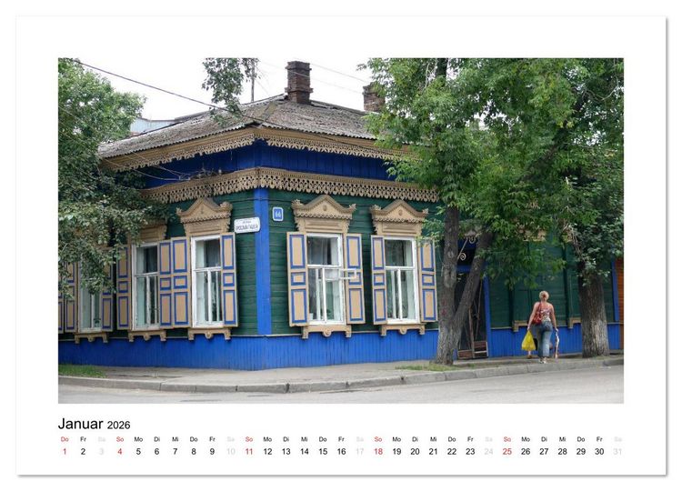 Produktbild: Holzh&auml;user in Irkutsk (hochwertiger Premium Wandkalender 2026 DIN A2 quer), Kunstdruck in Hochglanz
