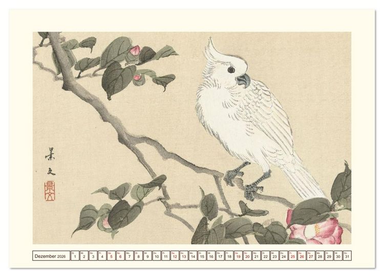 Produktbild: Bl&uuml;te und Feder (Wandkalender 2026 DIN A2 quer), CALVENDO Monatskalender