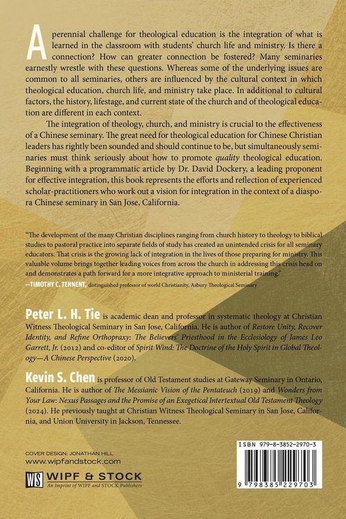 Produktbild: Integrating Theology, Church, and Ministry in a Chinese Seminary