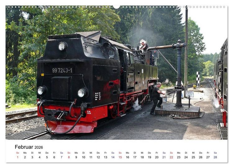 Produktbild: Feuer Wasser Kohle - Dampflokomotiven der Deutschen Reichsbahn (Wandkalender 2026 DIN A2 quer), CALVENDO Monatskalender