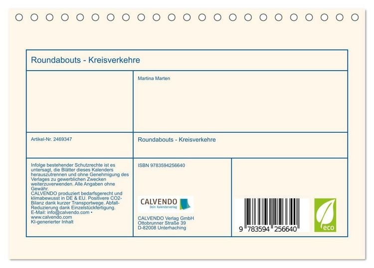 Produktbild: Roundabouts - Kreisverkehre (Tischkalender 2027 DIN A5 quer), CALVENDO Monatskalender