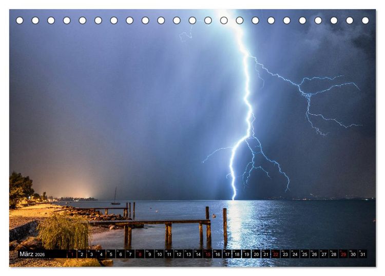 Produktbild: Blitz & Donner (Tischkalender 2026 DIN A5 quer), CALVENDO Monatskalender