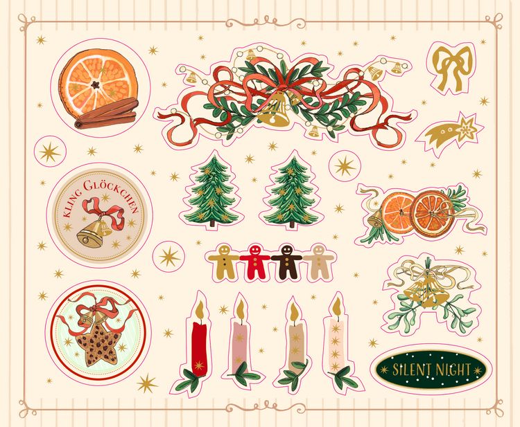 Produktbild: Stickerbuch &ndash; Zauberhafte Weihnachtssticker