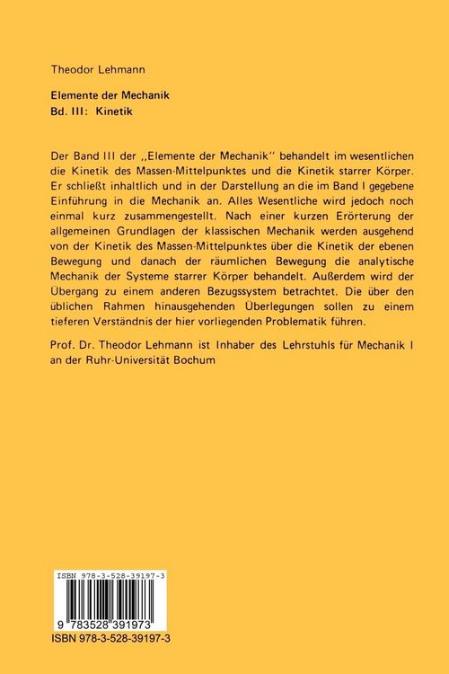 Produktbild: Elemente der Mechanik III: Kinetik