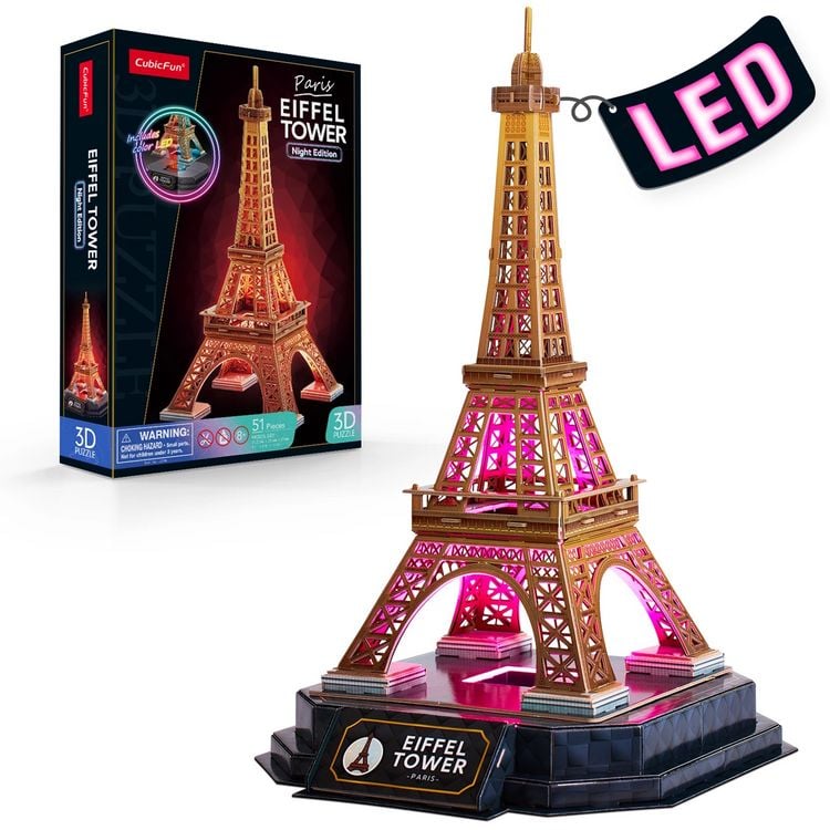 Produktbild: CUBICFUN - 3D Puzzle Eiffelturm LED 51 Teile