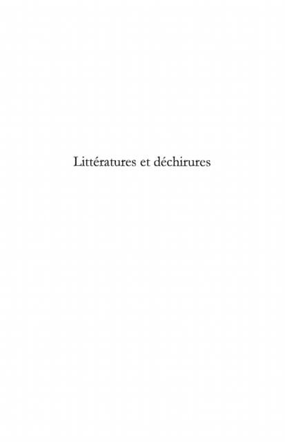 Produktbild: Litteratures et dechirures
