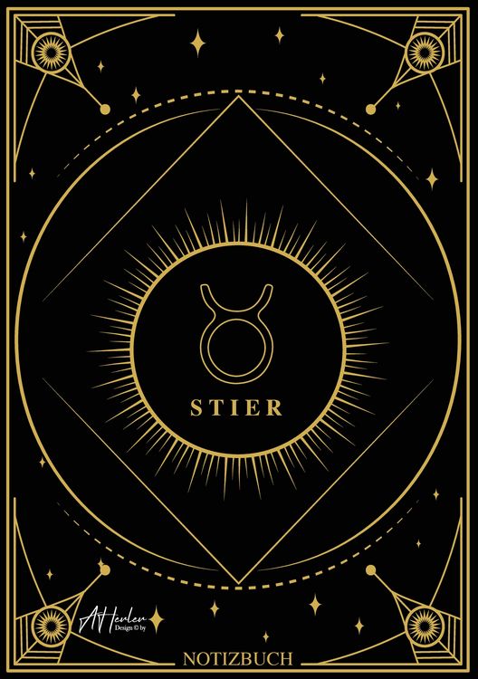 Produktbild: Edles Notizbuch Sternzeichen Stier | Designed by Alfred Herler