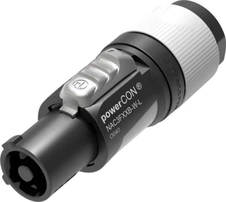 Produktbild: Neutrik NAC3FXXB-W-L Netz-Steckverbinder powerCON Buchse, gerade Gesamtpolzahl: 2 + PE 16 A Grau 1 St.