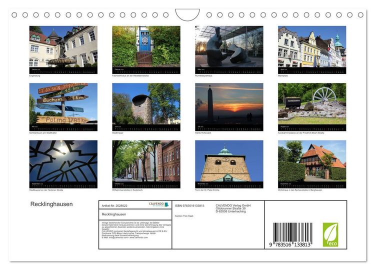 Produktbild: Recklinghausen (Wandkalender 2026 DIN A4 quer), CALVENDO Monatskalender