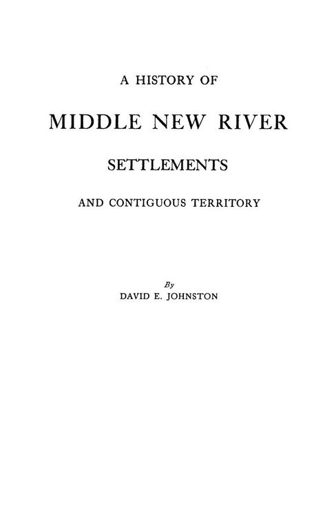 Produktbild: History of Middle New River Settlements