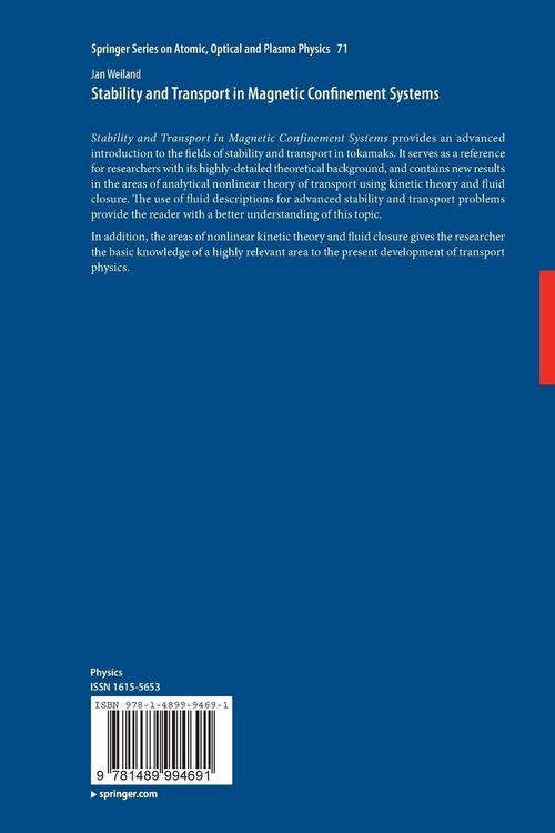 Produktbild: Stability and Transport in Magnetic Confinement Systems