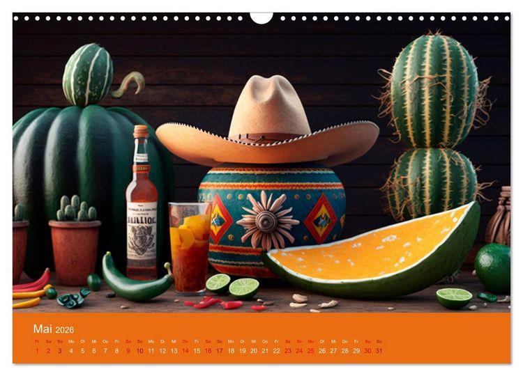 Produktbild: Farben Mexikos: Eine farbenfrohe Reise durch die Jahreszeiten (Wandkalender 2026 DIN A3 quer), CALVENDO Monatskalender