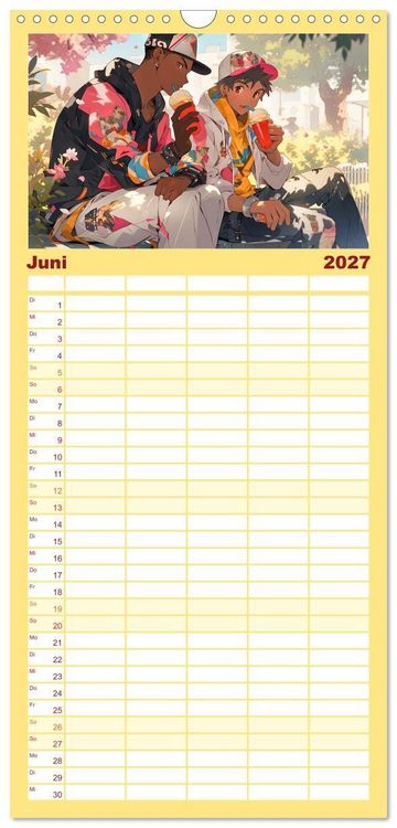 Produktbild: Familienplaner 2027 - Der Jungen-Kalender mit 5 Spalten (Wandkalender, 21 x 45 cm) CALVENDO
