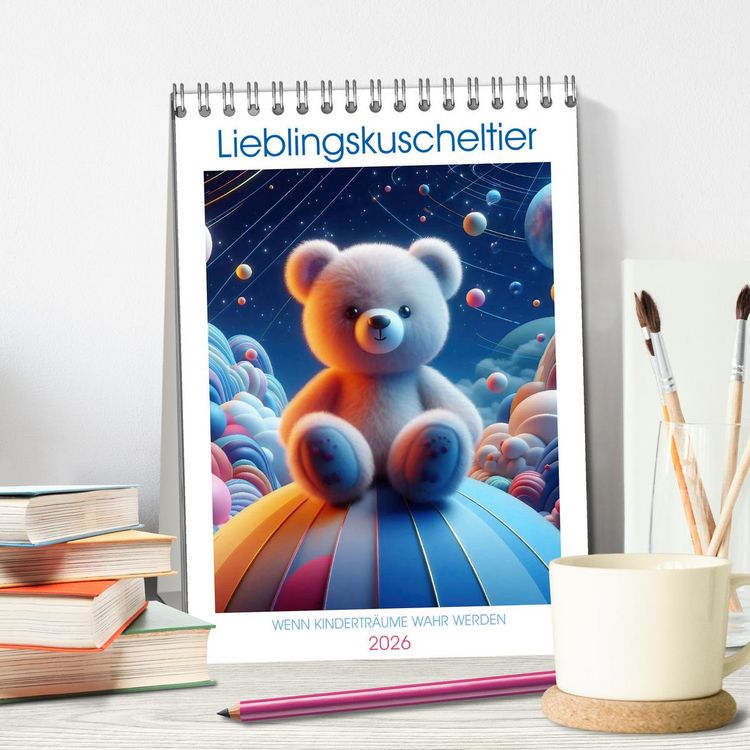 Produktbild: Lieblingskuscheltier - Wenn Kindertr&auml;ume wahr werden (Tischkalender 2026 DIN A5 hoch), CALVENDO Monatskalender