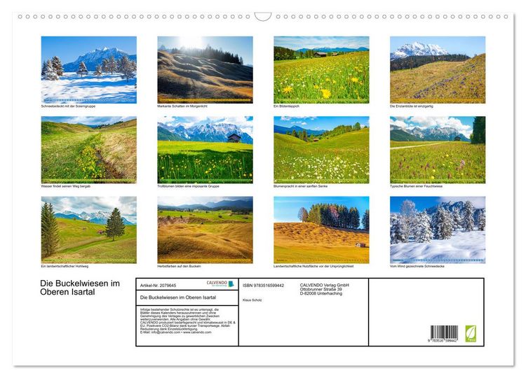 Produktbild: Die Buckelwiesen im Oberen Isartal (Wandkalender 2026 DIN A2 quer), CALVENDO Monatskalender