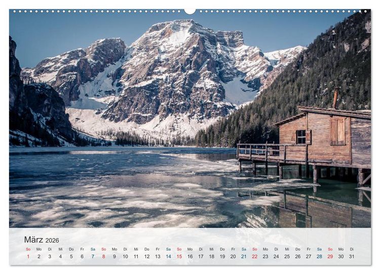 Produktbild: Dolomiten - Rundreise um Drei Zinnen (Wandkalender 2026 DIN A2 quer), CALVENDO Monatskalender