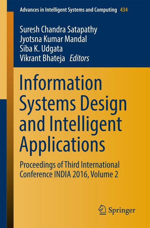 Produktbild: Information Systems Design and Intelligent Applications