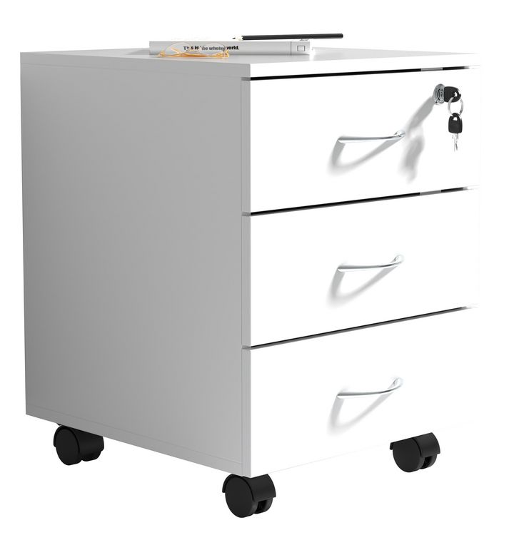 Produktbild: Holz Rollcontainer B&uuml;rom&ouml;bel 3 Schubladen Baula L