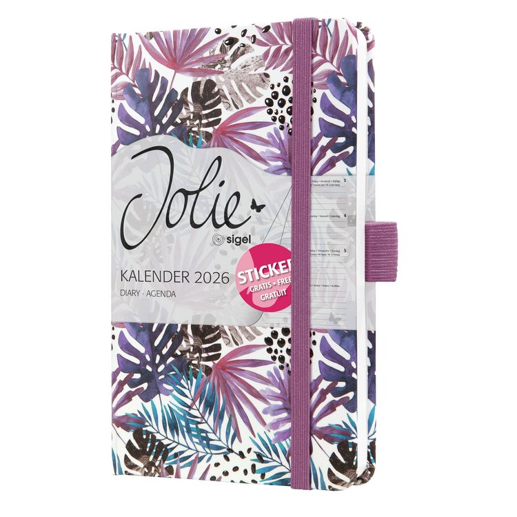 Produktbild: SIGEL J6354 Wochenkalender Jolie 2026, ca. A6, lila, beere, blau