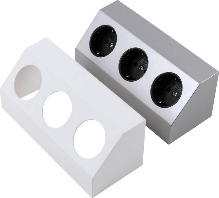 Produktbild: Heitronic 500071 Steckdosenleiste Wei&szlig;, Silber 1St.