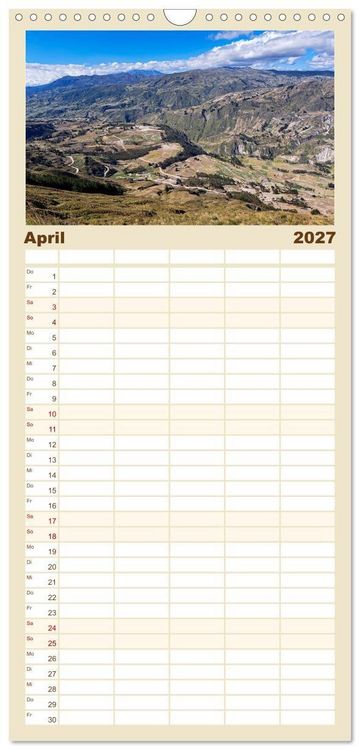 Produktbild: Familienplaner 2027 - Entdecke S&uuml;damerika: Monat f&uuml;r Monat mit 5 Spalten (Wandkalender, 21 x 45 cm) CALVENDO