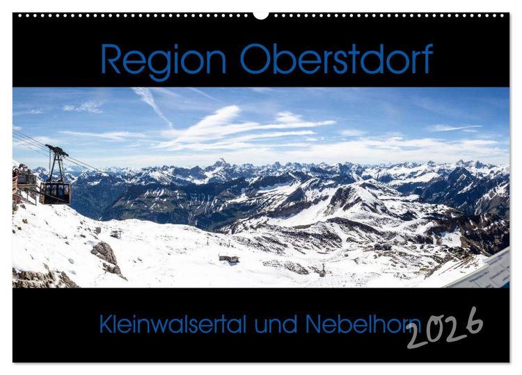 Produktbild: Region Oberstdorf - Kleinwalsertal und Nebelhorn (Wandkalender 2026 DIN A2 quer), CALVENDO Monatskalender