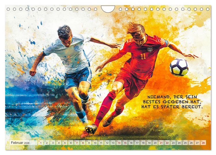 Produktbild: Fu&szlig;ball und Motivation (Wandkalender 2026 DIN A4 quer), CALVENDO Monatskalender
