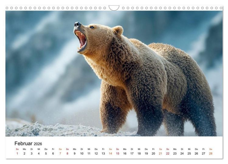 Produktbild: B&auml;ren - Die Macht der Natur (Wandkalender 2026 DIN A3 quer), CALVENDO Monatskalender
