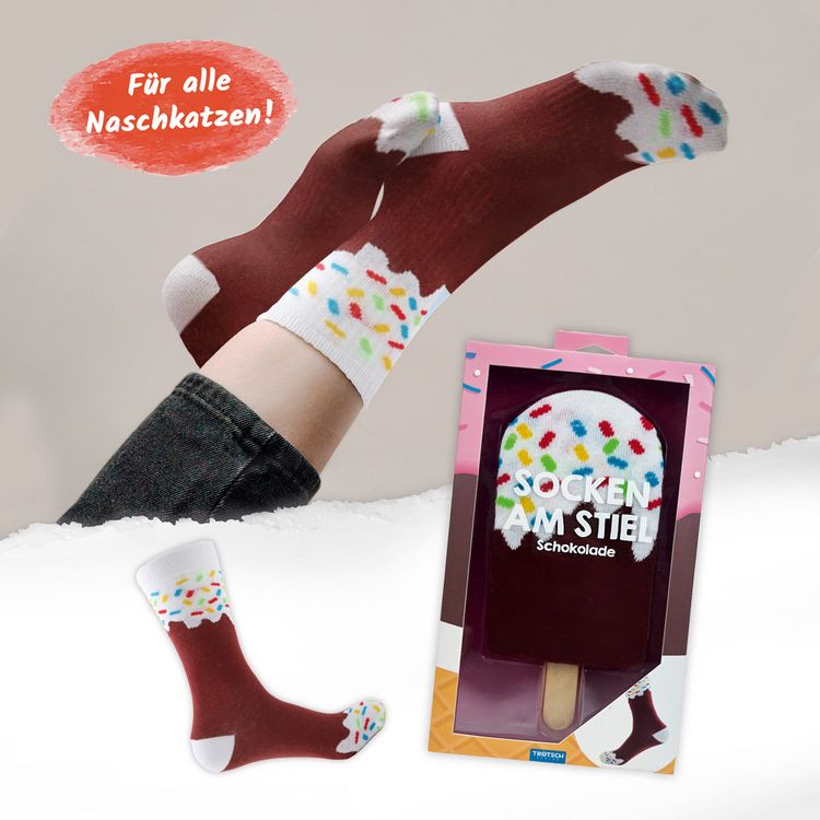 Produktbild: Tr&ouml;tsch Socken am Stiel Schokolade
