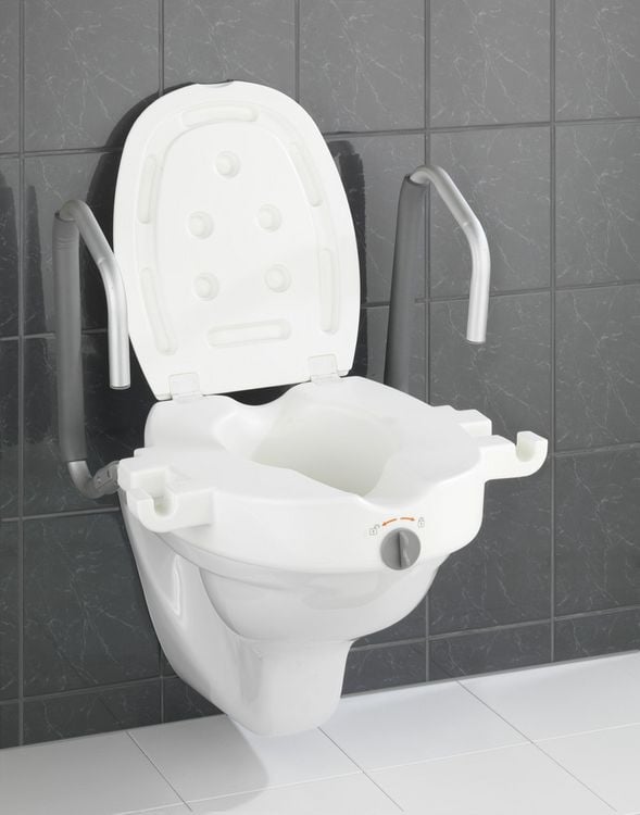 Produktbild: WC-Sitz Erh&ouml;hung mit St&uuml;tzgriffen Mod. Secura, mit Easy-Close Absenkautomatik