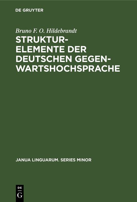 Produktbild: Strukturelemente der deutschen Gegenwartshochsprache