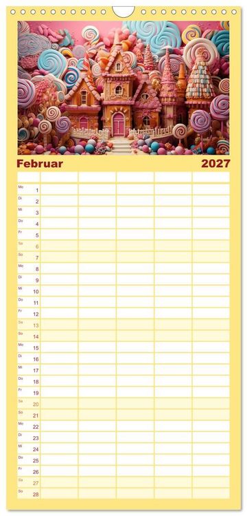 Produktbild: Familienplaner 2027 - Zuckertr&auml;ume im Candyland mit 5 Spalten (Wandkalender, 21 x 45 cm) CALVENDO