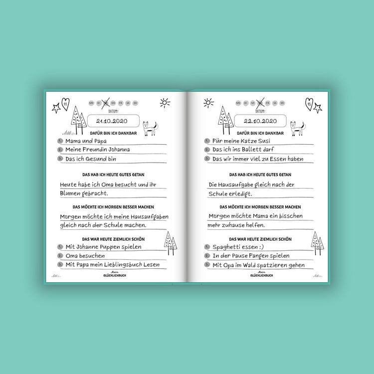 Produktbild: Mein kleines Glücklichbuch | Dankbarkeitstagebuch für Kinder | 3 Minuten Tagebuch für Kinder
