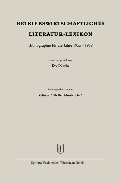 Produktbild: Betriebswirtschaftliches Literatur-Lexikon