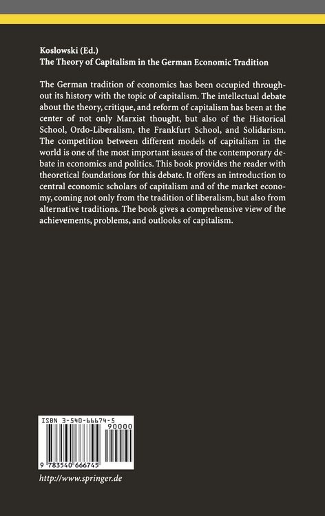 Produktbild: The Theory of Capitalism in the German Economic Tradition