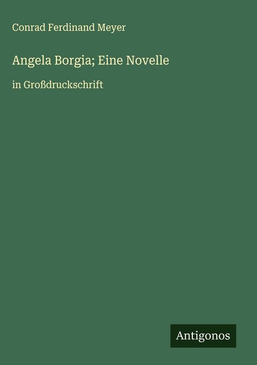 Produktbild: Angela Borgia; Eine Novelle