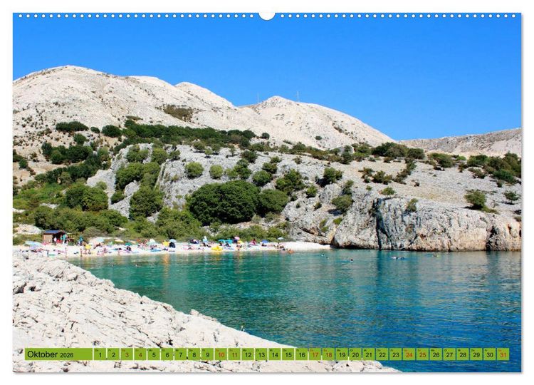 Produktbild: Istrien und Insel Krk - Impressionen eines kroatischen Sommers (hochwertiger Premium Wandkalender 2026 DIN A2 quer), Kunstdruck in Hochglanz