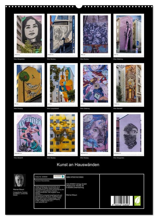 Produktbild: Kunst an Hausw&auml;nden (hochwertiger Premium Wandkalender 2026 DIN A2 hoch), Kunstdruck in Hochglanz