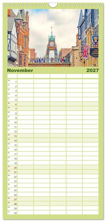 Produktbild: Familienplaner 2027 - Britische Inseln - Highlights des K&ouml;nigreichs mit 5 Spalten (Wandkalender, 21 x 45 cm) CALVENDO