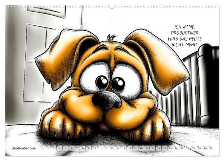 Produktbild: Hundespr&uuml;che (Wandkalender 2026 DIN A2 quer), CALVENDO Monatskalender