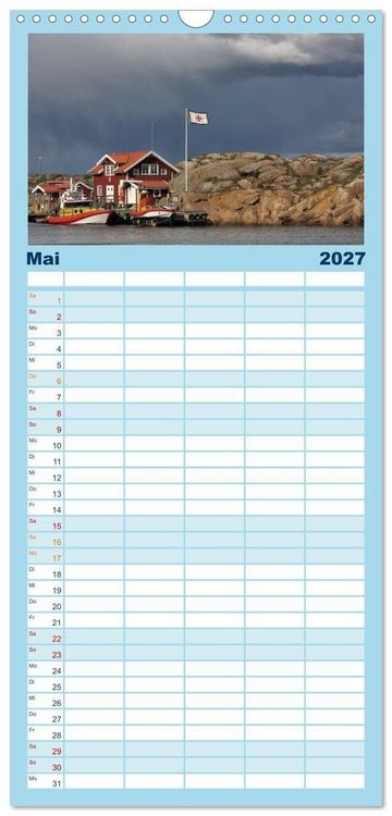 Produktbild: Familienplaner 2027 - Unterwegs in Schweden mit 5 Spalten (Wandkalender, 21 x 45 cm) CALVENDO