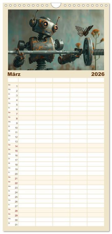 Produktbild: Familienplaner 2026 - Neues aus dem Roboter Sport Club mit 5 Spalten (Wandkalender, 21 x 45 cm) CALVENDO