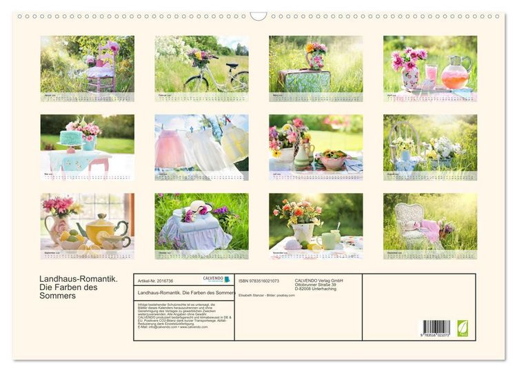 Produktbild: Landhaus-Romantik. Die Farben des Sommers (Wandkalender 2026 DIN A2 quer), CALVENDO Monatskalender