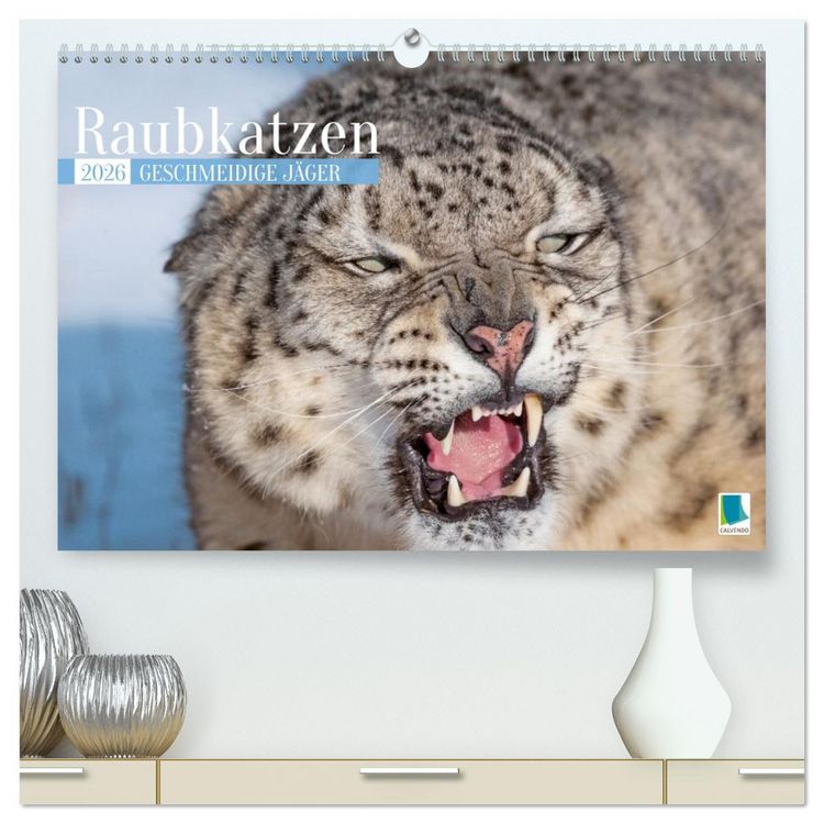 Produktbild: Raubkatzen: Geschmeidige J&auml;ger (hochwertiger Premium Wandkalender 2026 DIN A2 quer), Kunstdruck in Hochglanz